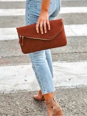 NWT Urban Expressions Brown Envelope Clutch Bag Purse Summer Party Gift Festival